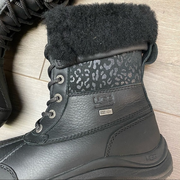 UGG | Adirondack III Snow Leopard Boots Black NEW - Picture 6 of 13